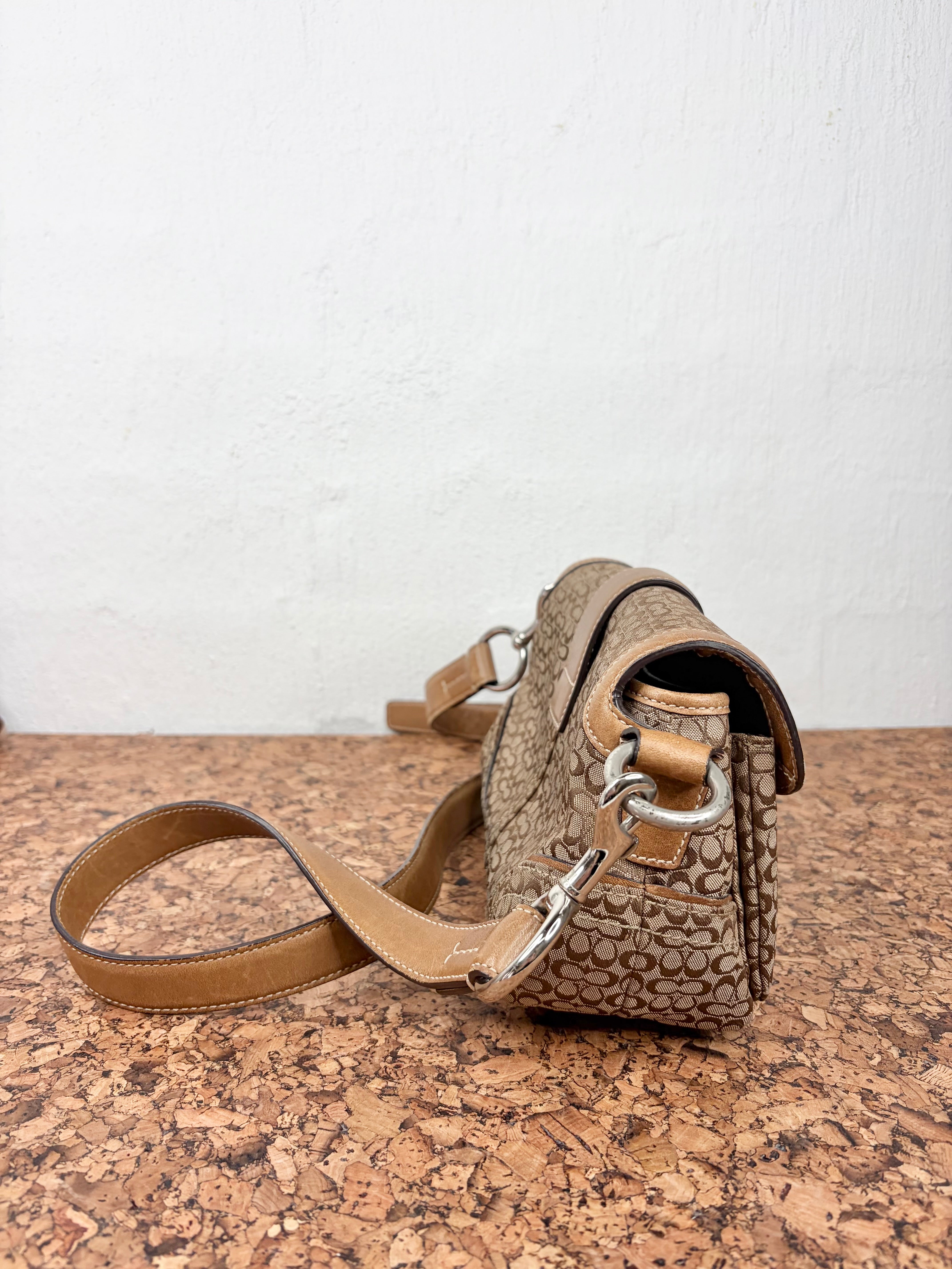 Coach Tan Monogram Crossbody Bag