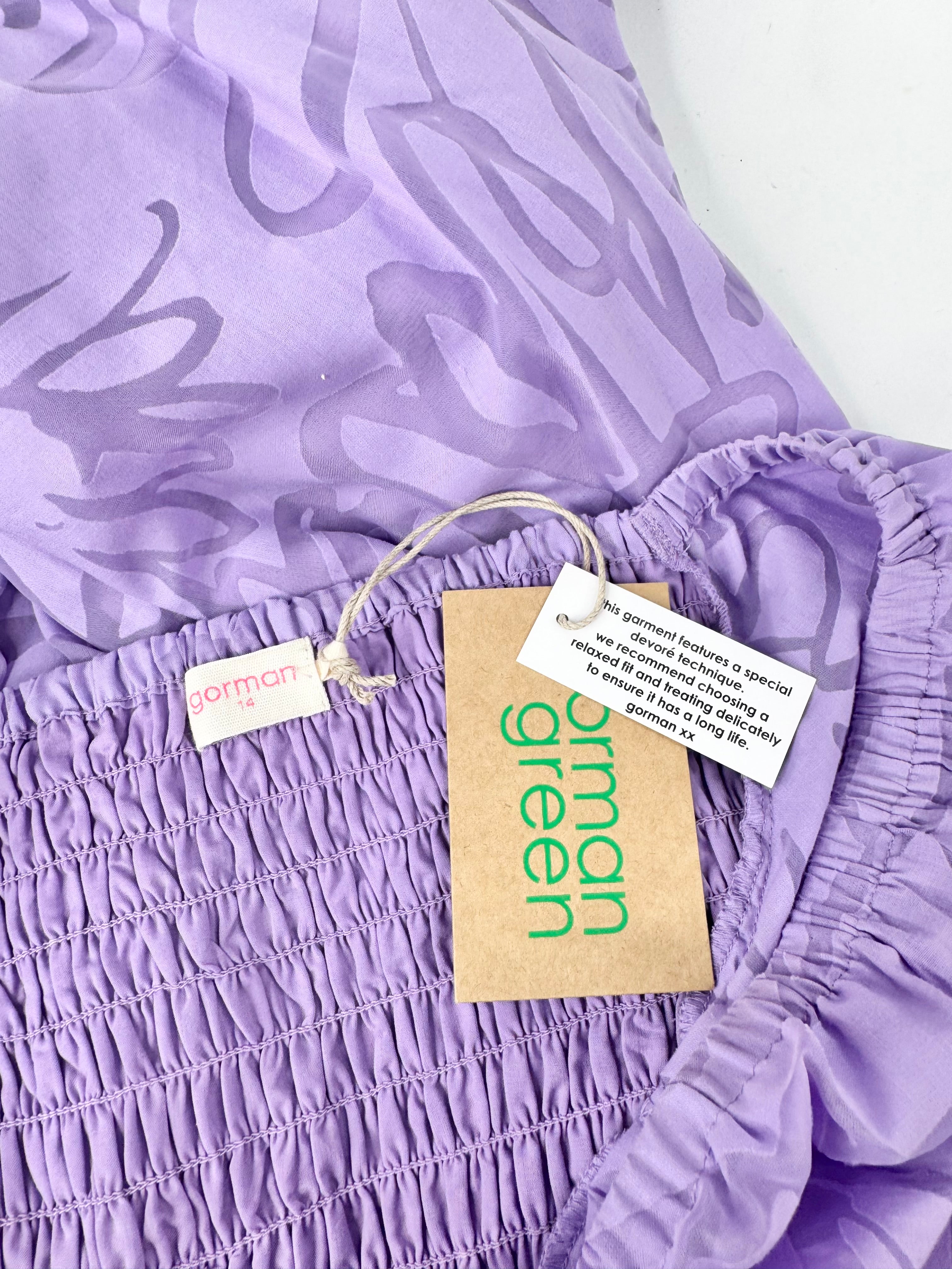 Gorman Violet 'Fleur Devore' Dress NW - AU14