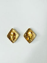 Vintage 80s Givenchy Diamond Shaped Clip On Earrings