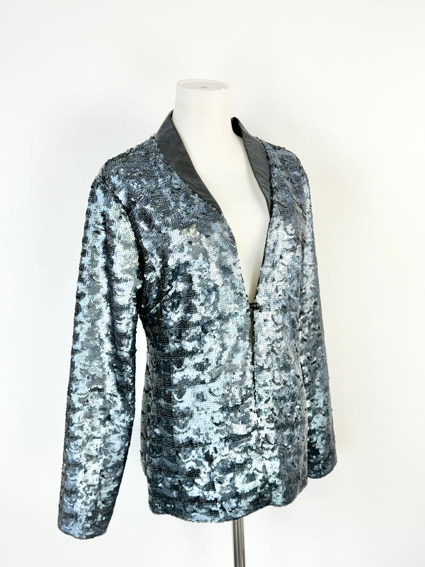 Sophia James Slate Grey Sequin Jacket - AU10