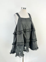 Joslin Black Cotton Tiered Blouse - AU14