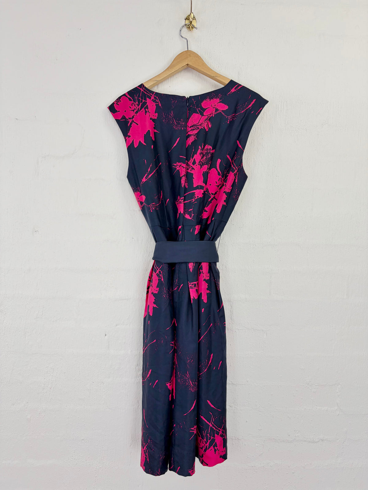Sportscraft Signature Navy & Fuschia Silk Dress - AU8/10