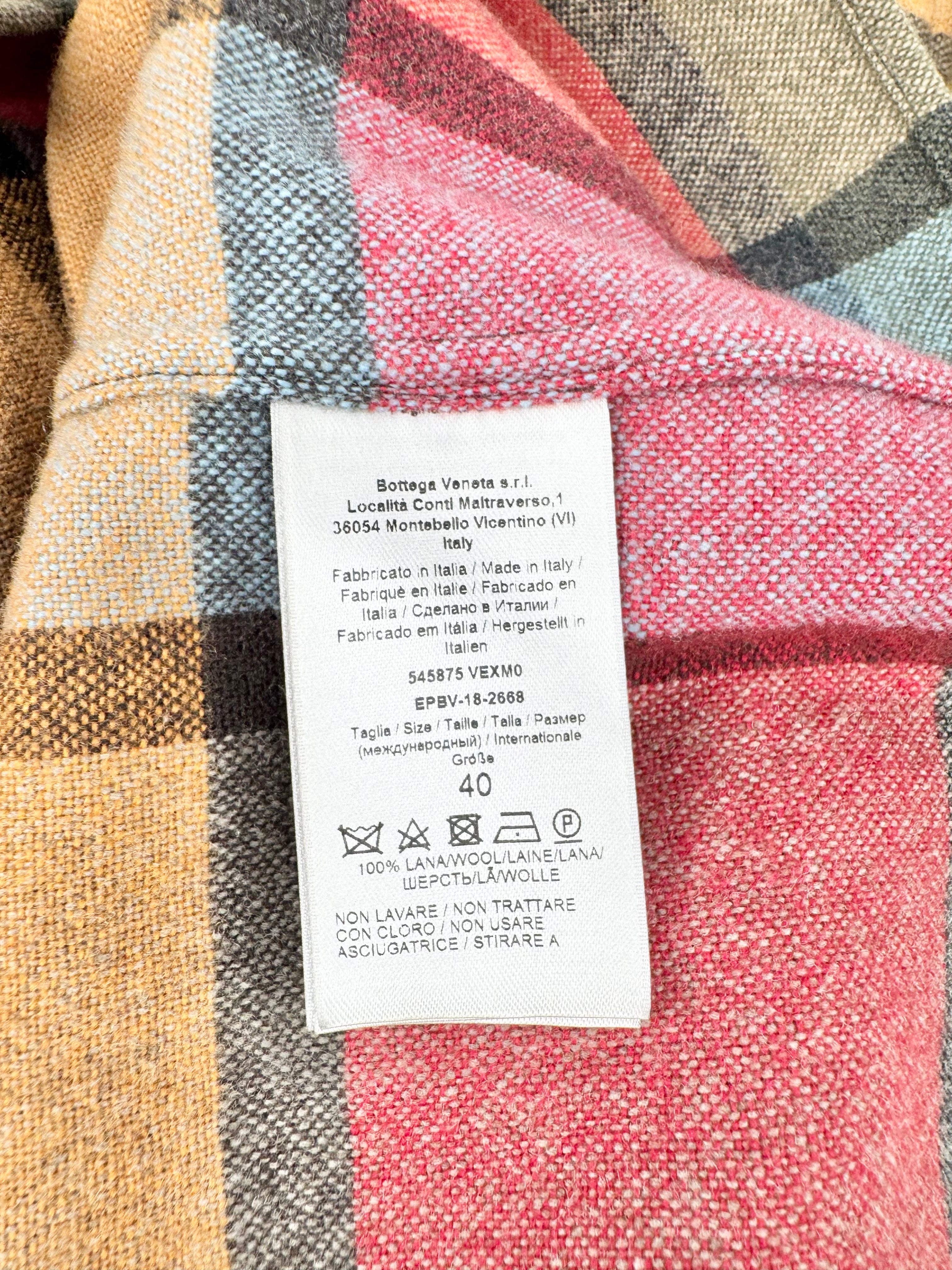 Bottega Veneta Multicoloured Plaid Wool Shirt - M/L