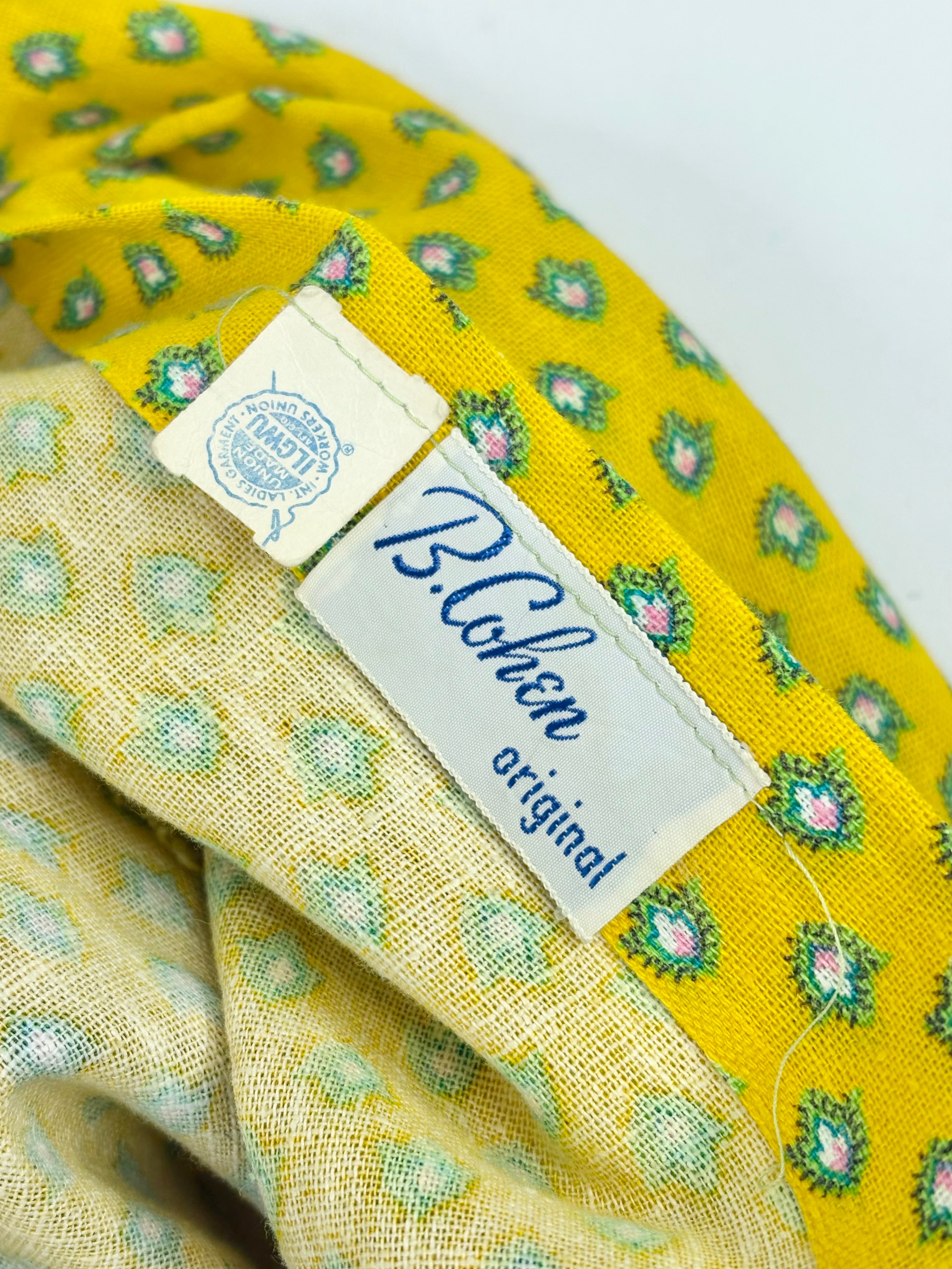 Lord & Taylor Vintage Mustard Yellow Patterned Column Dress - AU18/20