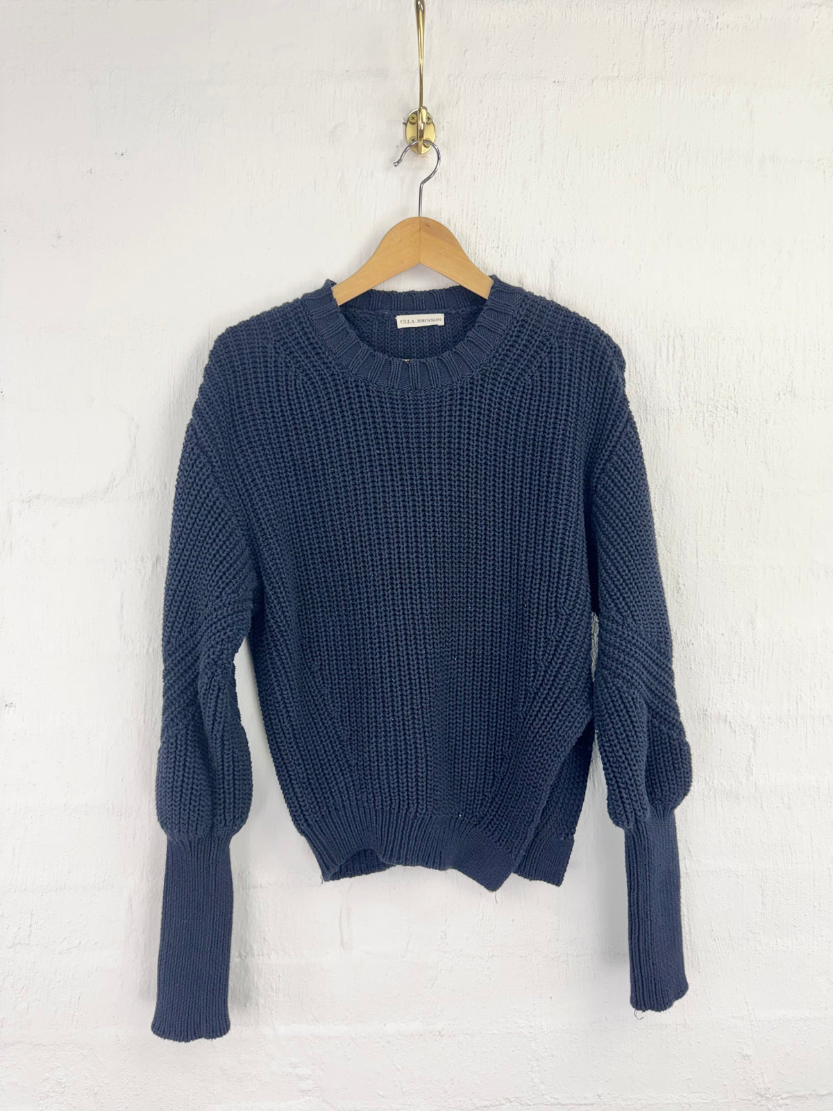 Ulla Johnson Navy Chunky Rib Knit Sweater - AU10