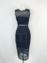 Nicholas Blue Black Lace Midi Dress - AU10