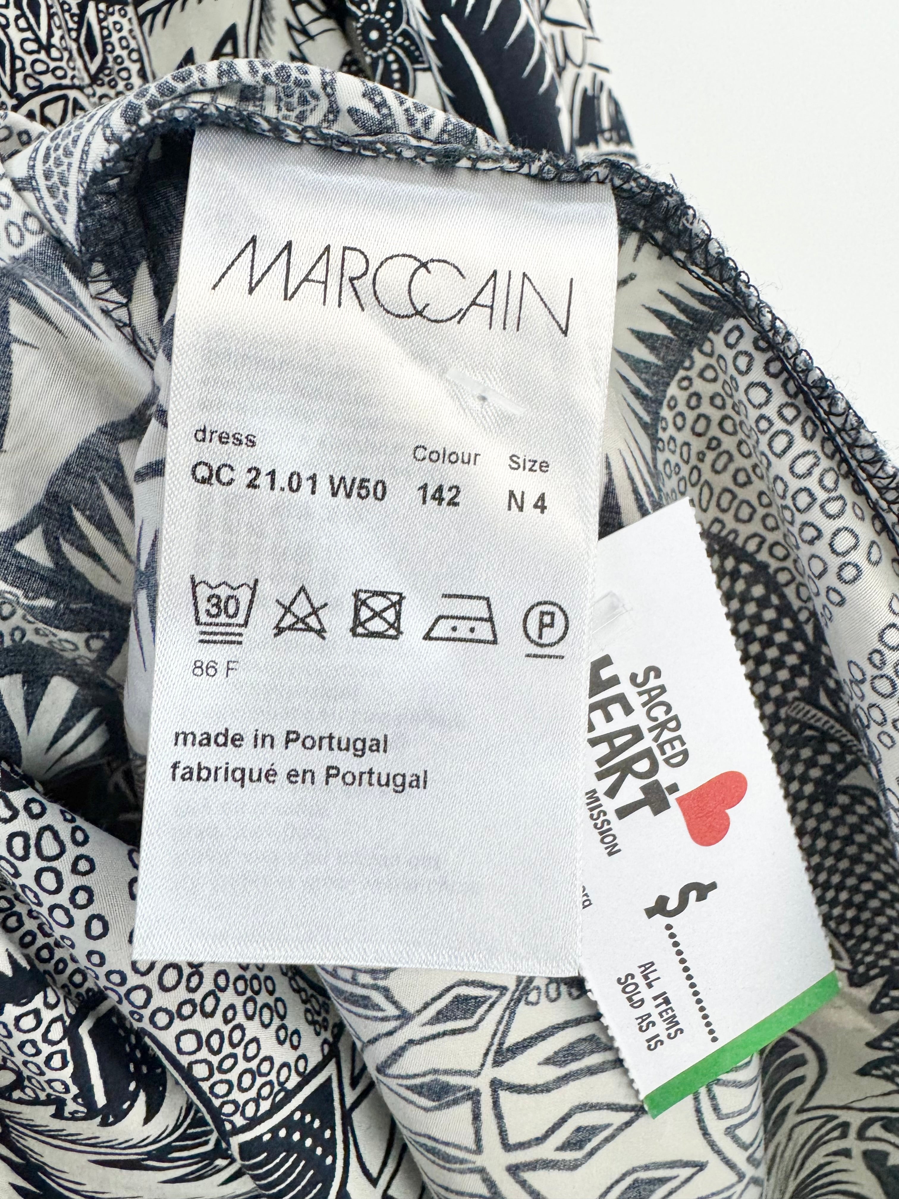 Marc Cain Black & White Botanical Pattern Shirt Dress - AU12