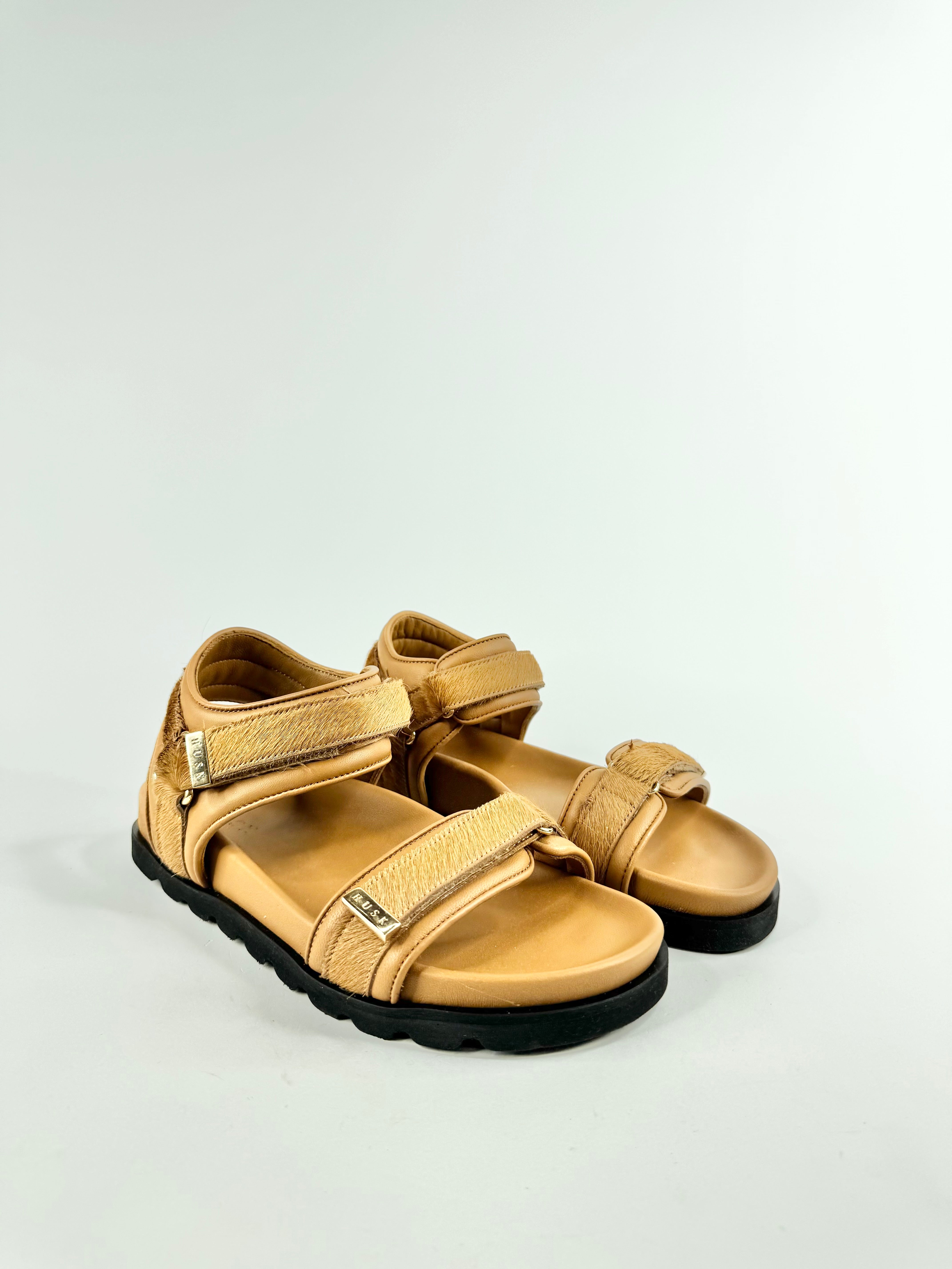 Husk Tan Velcro Sandals - EU38