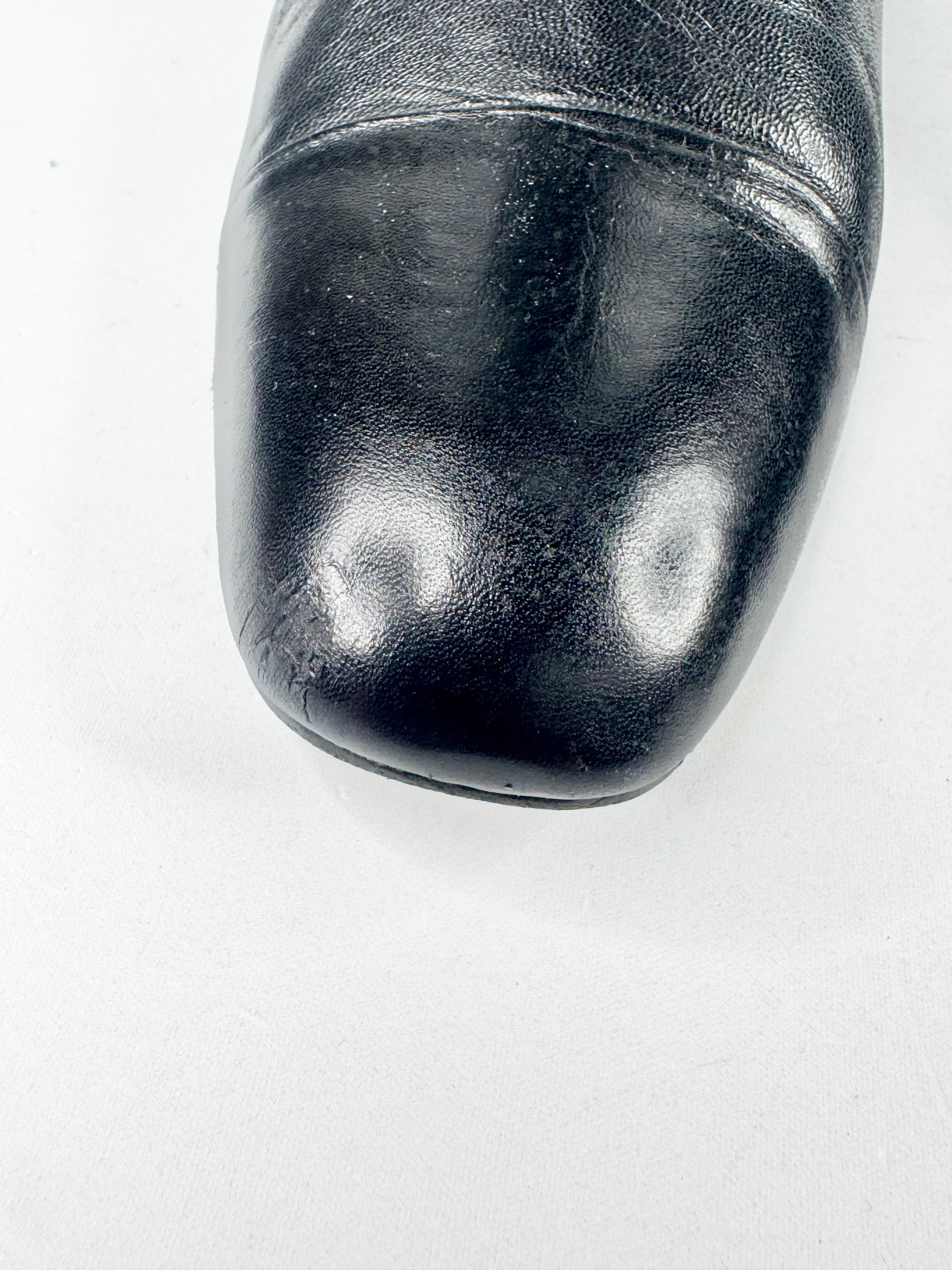 Sachi Black Knee High Ankle Boots - EU40