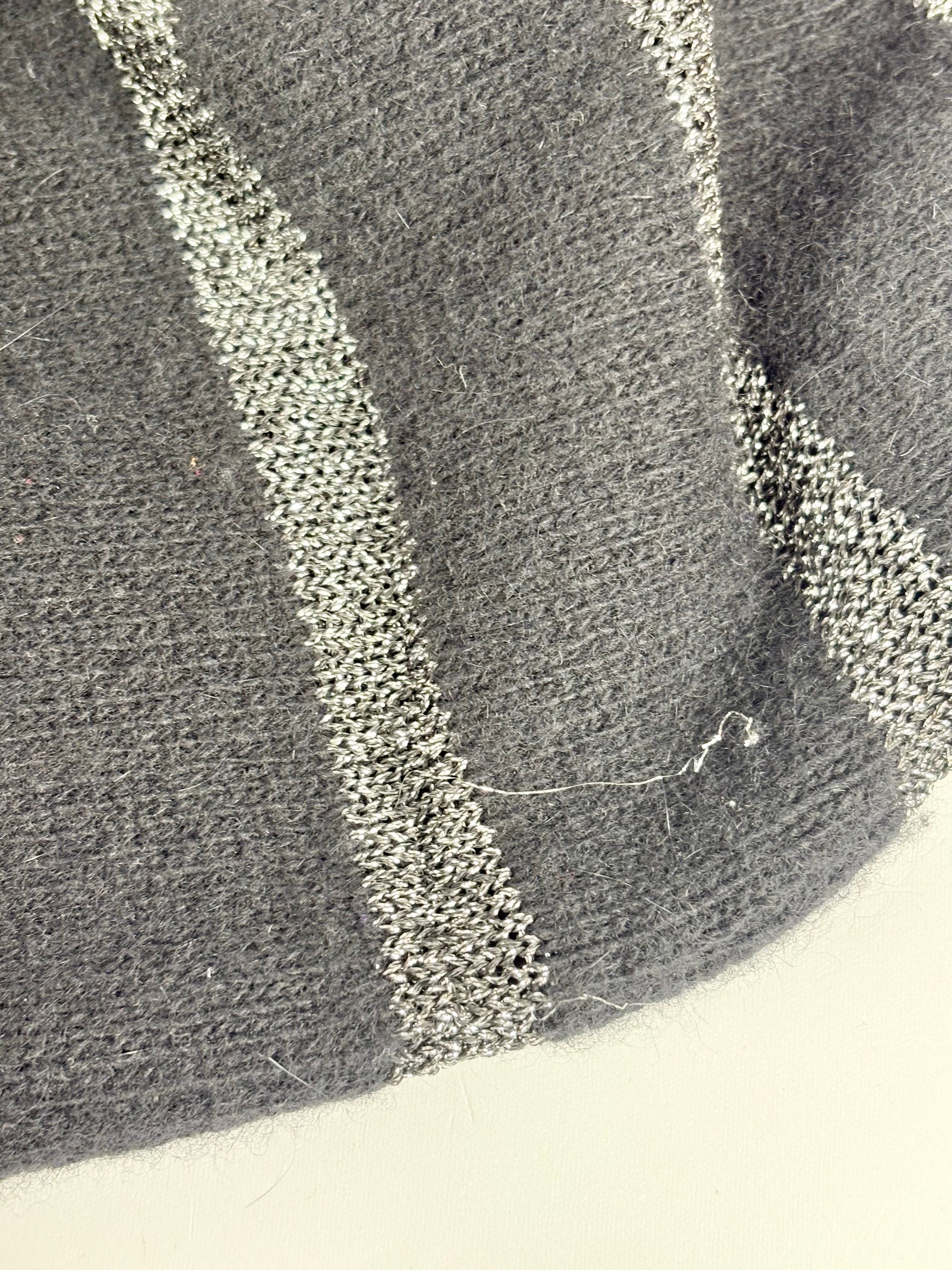 Vintage From Italy for Georges of Collins Street Black & Silver Striped Sweater - AU12/14