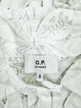 O.P On Parks Sheer White Lace Two Piece - AU8/6