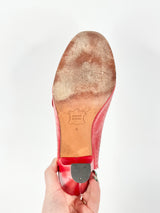 Vintage Philip Heath  'Claudette' Red Dot Sling Backs - EU40