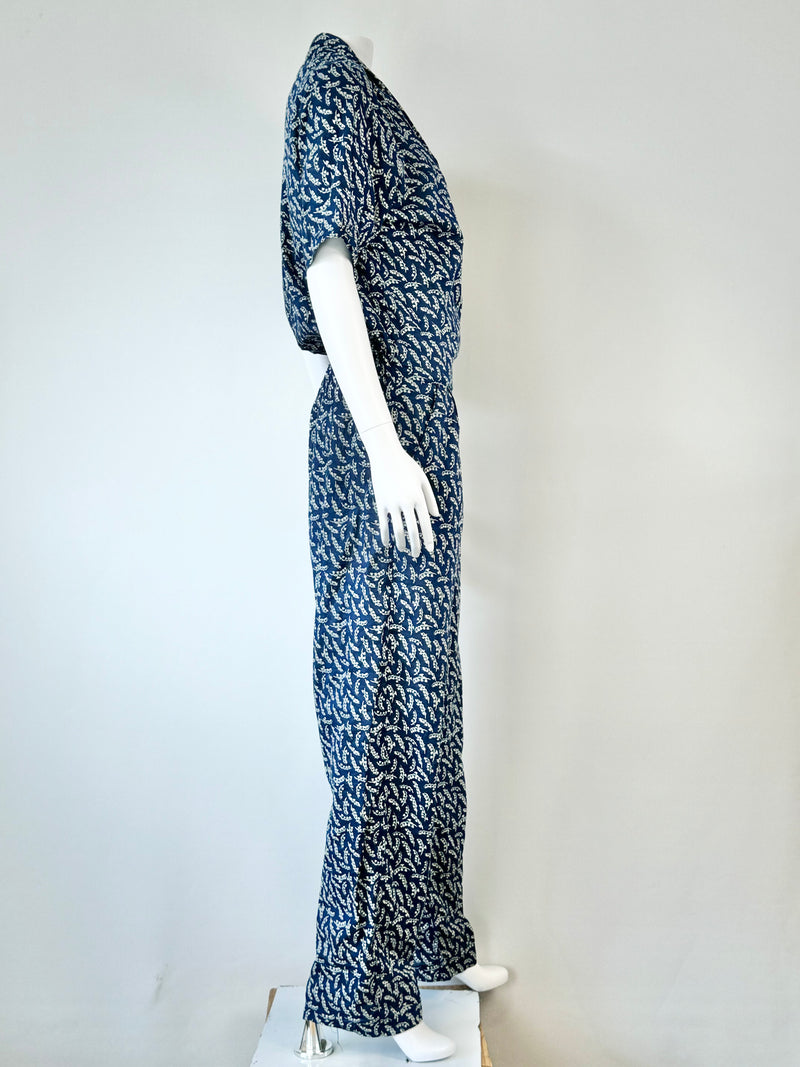 Jaclin Chouchana Blue Bell Flower Decorated Jumpsuit - AU10