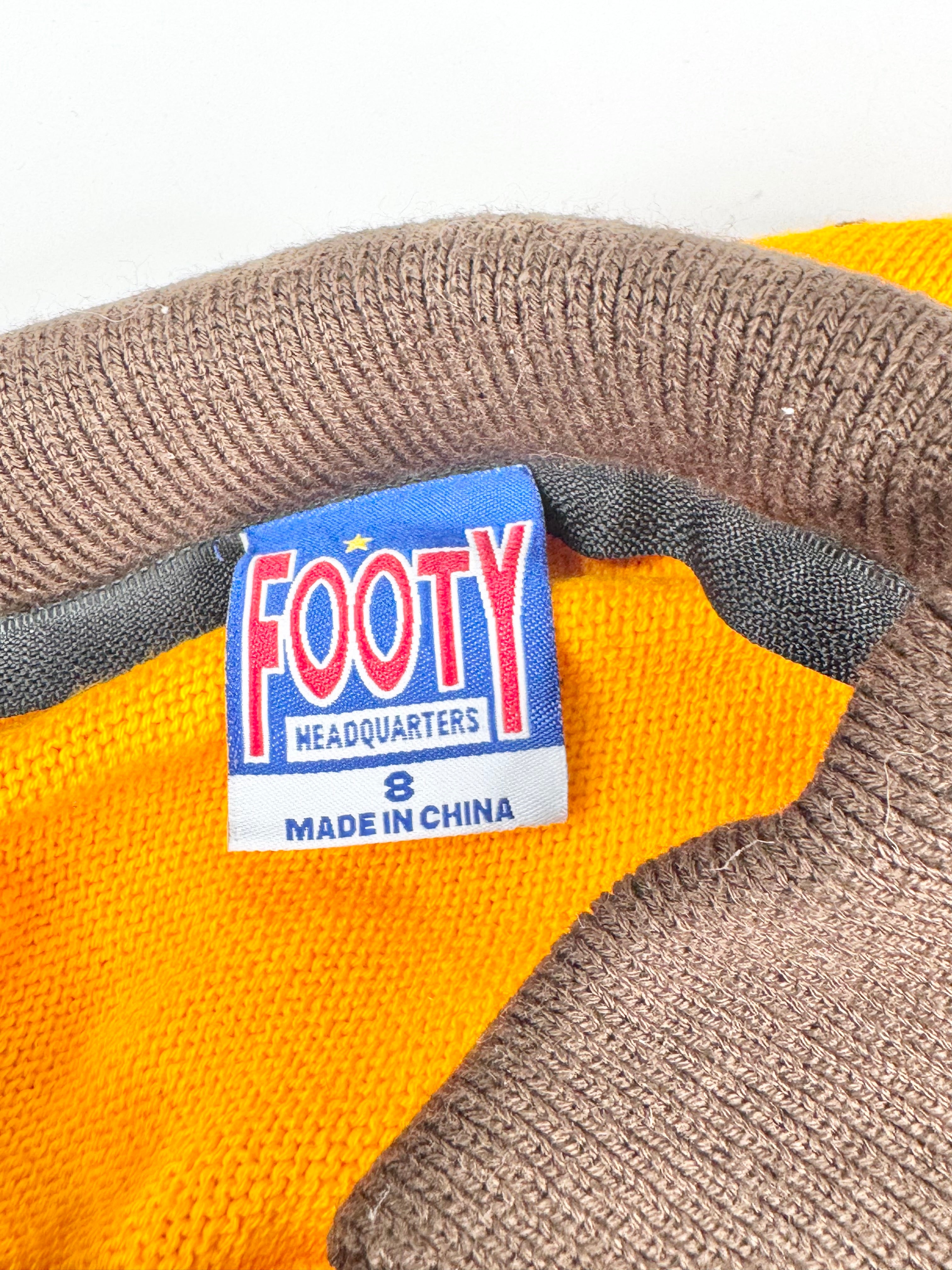 Vintage Orange & Brown Striped Rugby Sweater - S