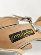 Ombeline Metallic Silver Leather Wedges - EU37.5