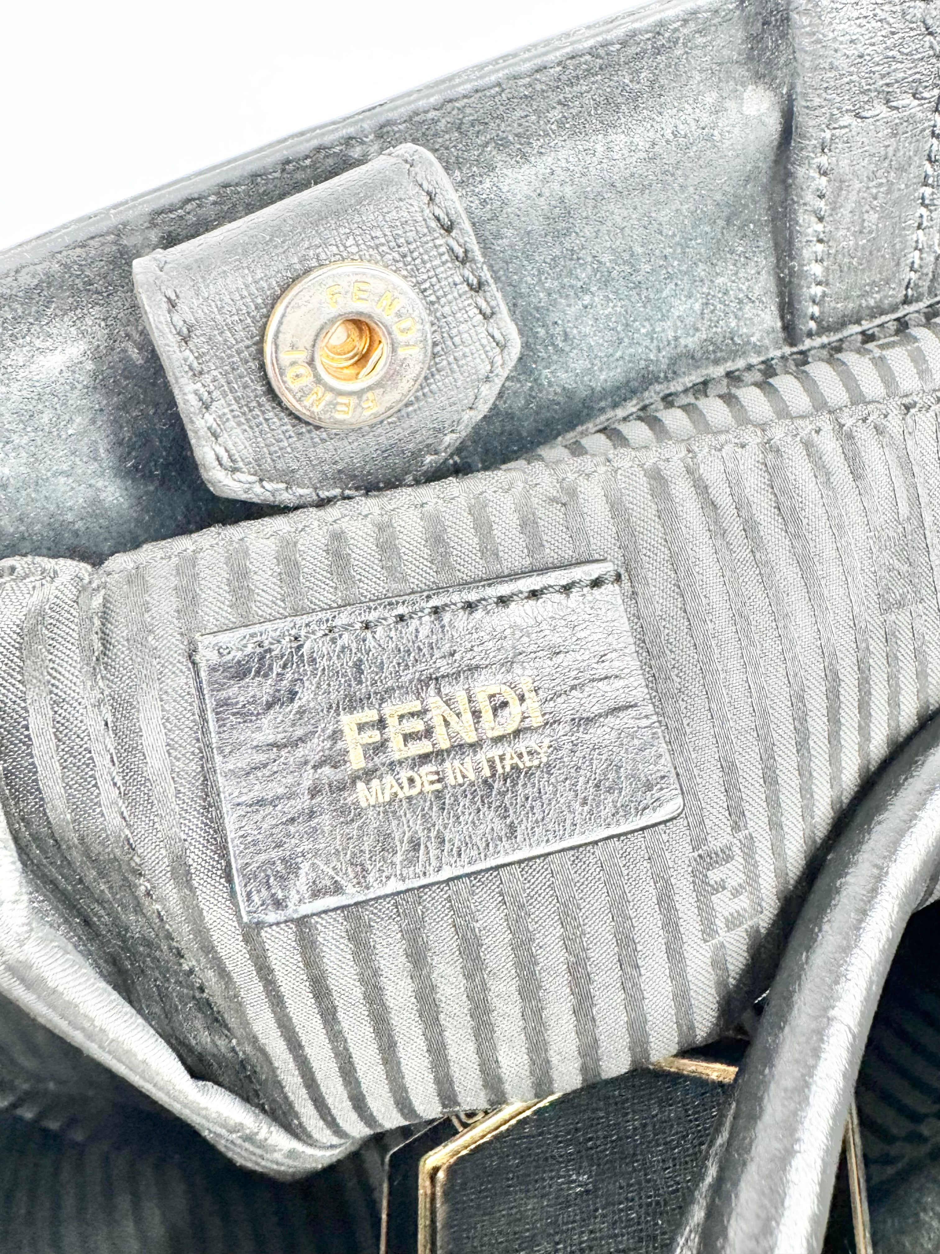 Fendi 2jours Black Leather Satchel