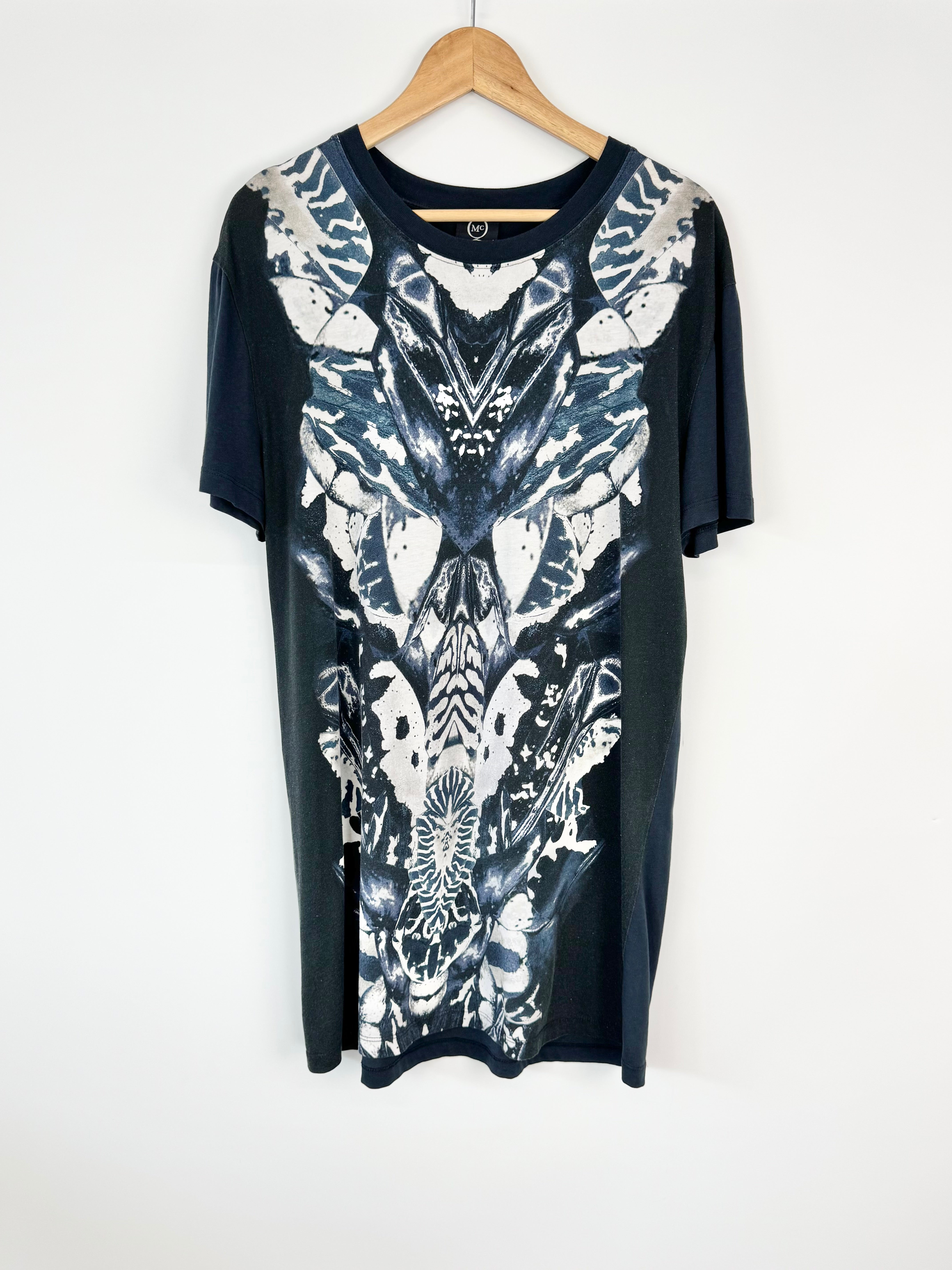 2013 McQ Blue & Grey 'Kaleidoscope Beetle' T-Shirt - AU12