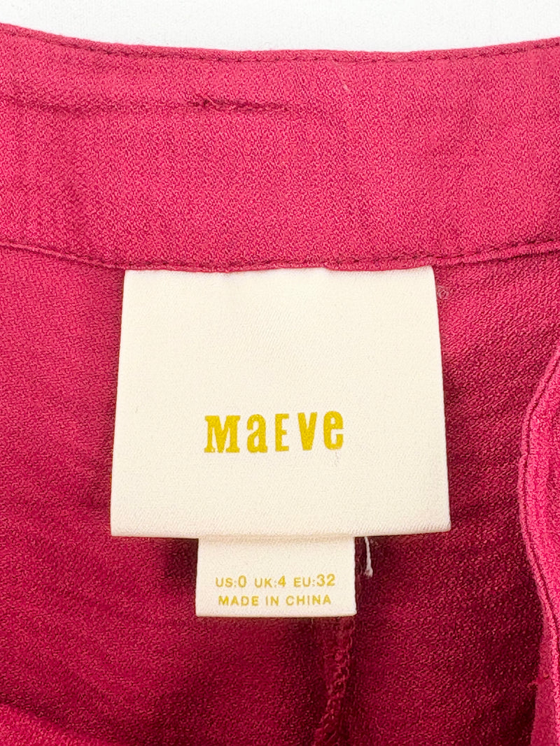 Maeve Cherry Red Relaxed Wide-Leg Pant - AU4/6