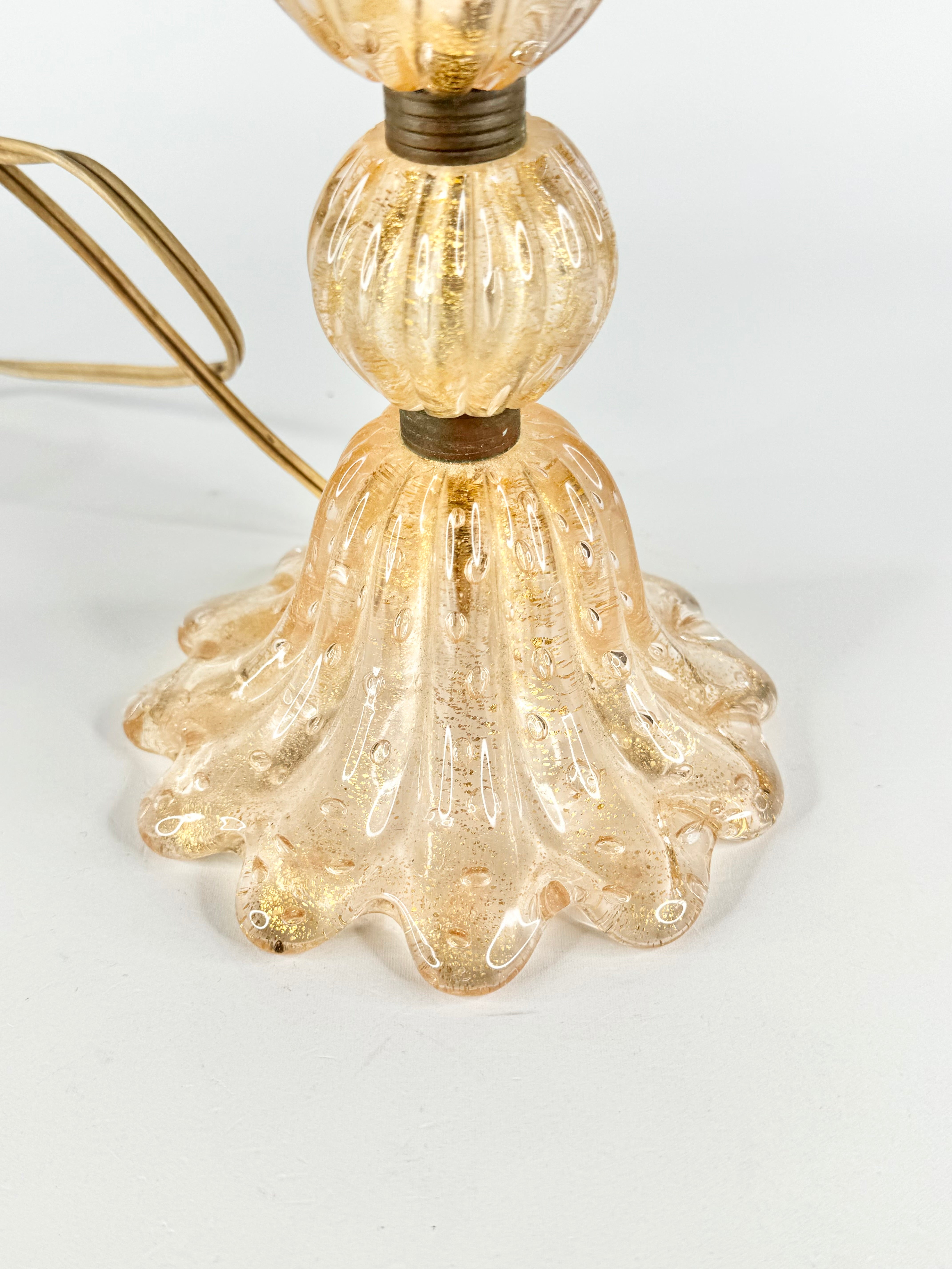 Vintage Murano Gold Speckle Glass Lamp