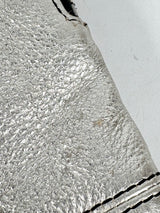 Oroton Metallic Silver Leather Clutch Bag