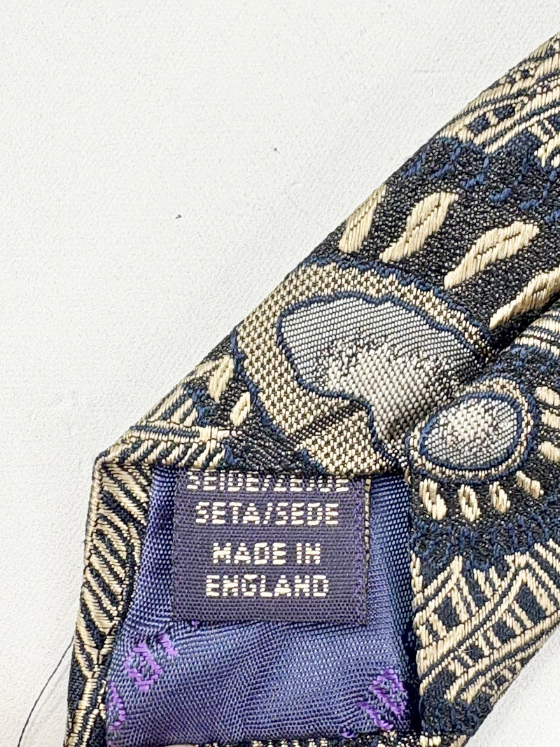 Liberty of London Peacock-Pattern Silk Tie