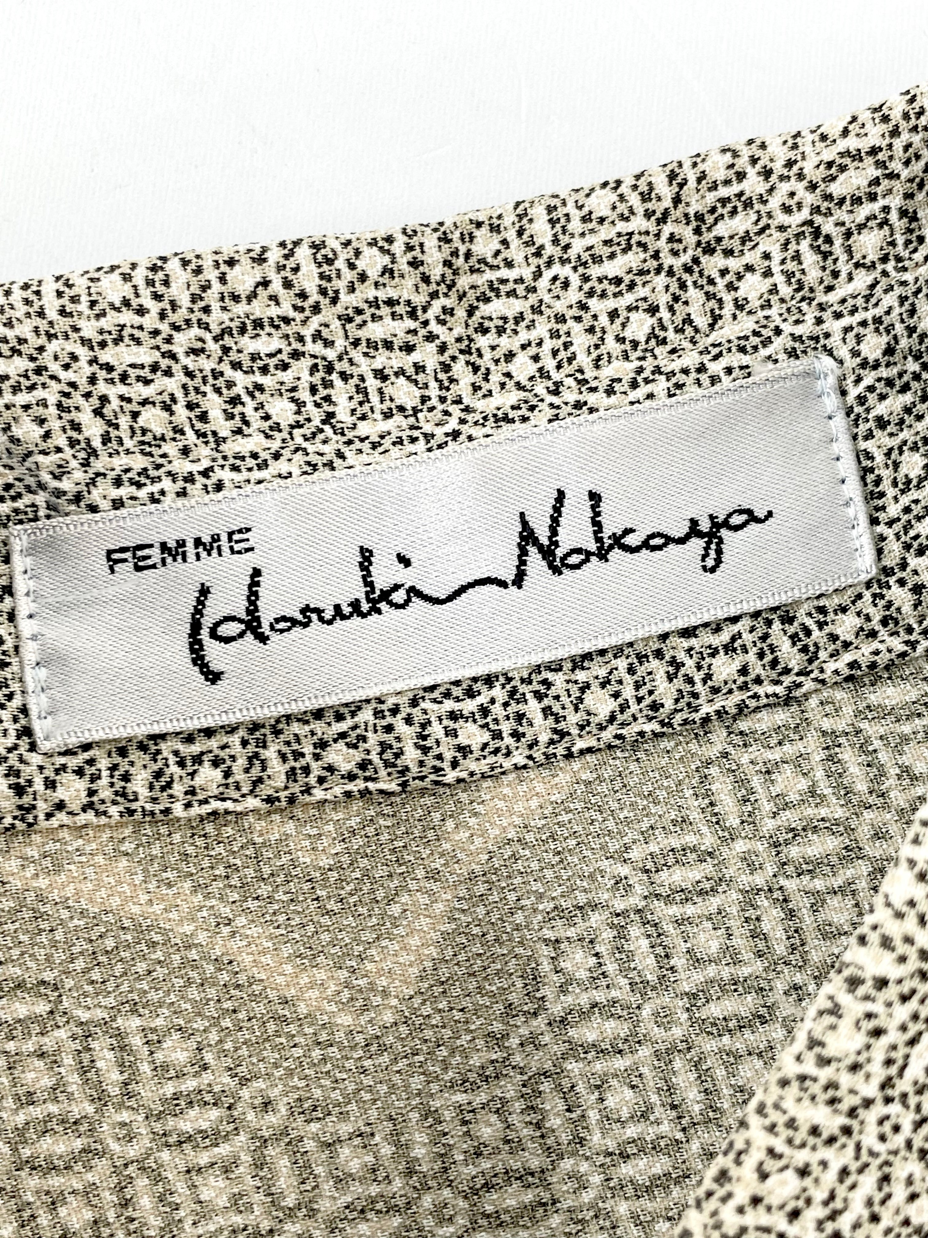 Vintage Japanese Beige Patterned Shirt - L