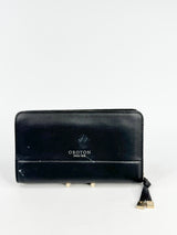 Oroton Smooth Black Zippered Purse