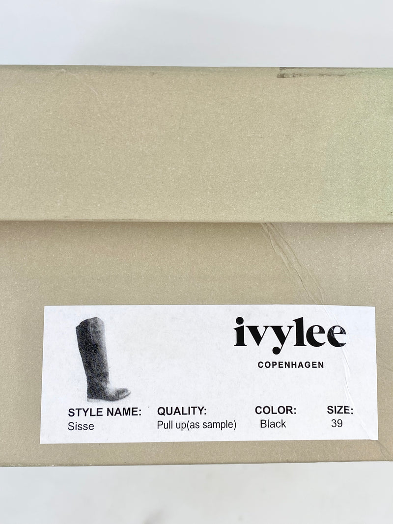 Ivy Lee Black 'Sisse' Knee High Boots - EU39