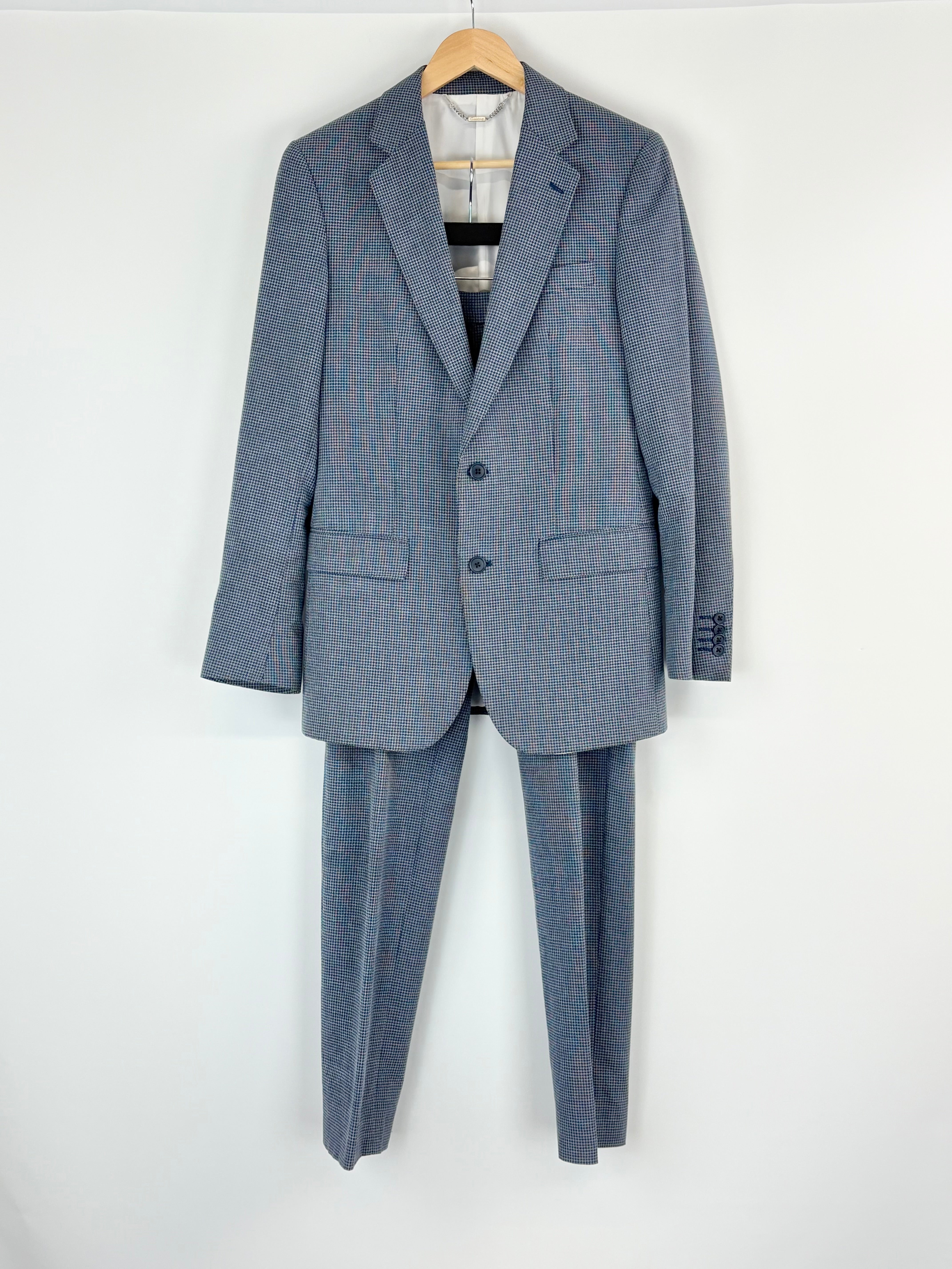 Calibre Blue Micro-Pattern Wool-Blend 2pc Suit - 36/28