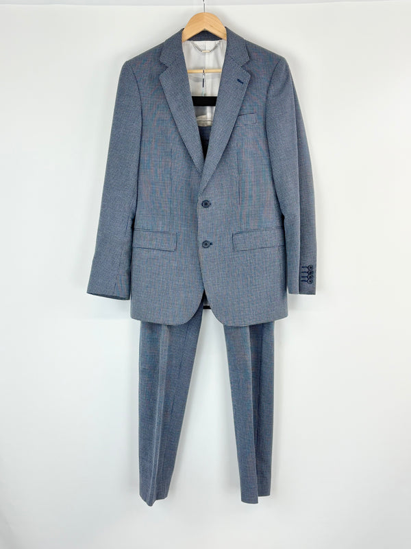 Calibre Blue Micro-Pattern Wool-Blend 2pc Suit - 36/28