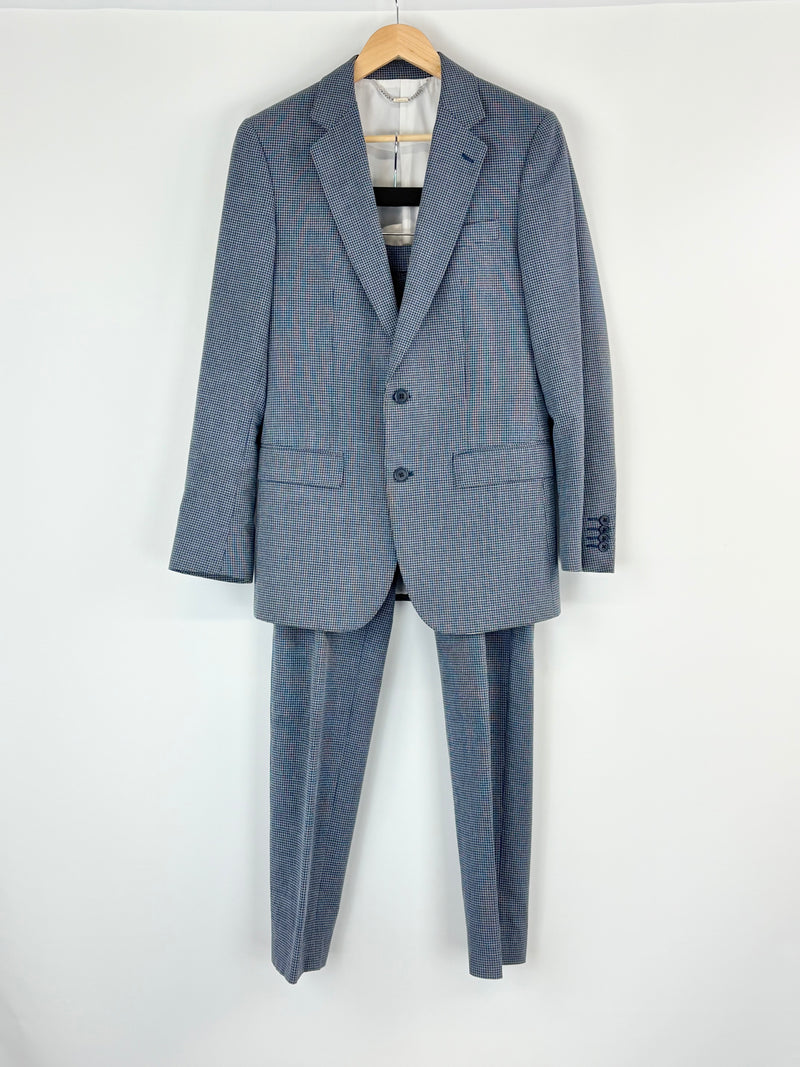 Calibre Blue Micro-Pattern Wool-Blend 2pc Suit - 36/28