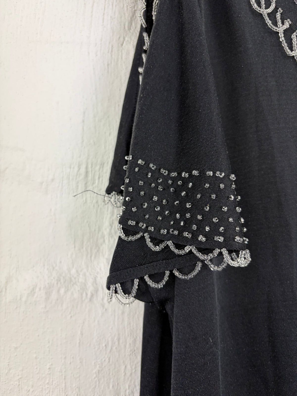 Vintage 90s Christian Lacroix 'Bazar' Black Mesh Beaded Midi Dress - AU16/18