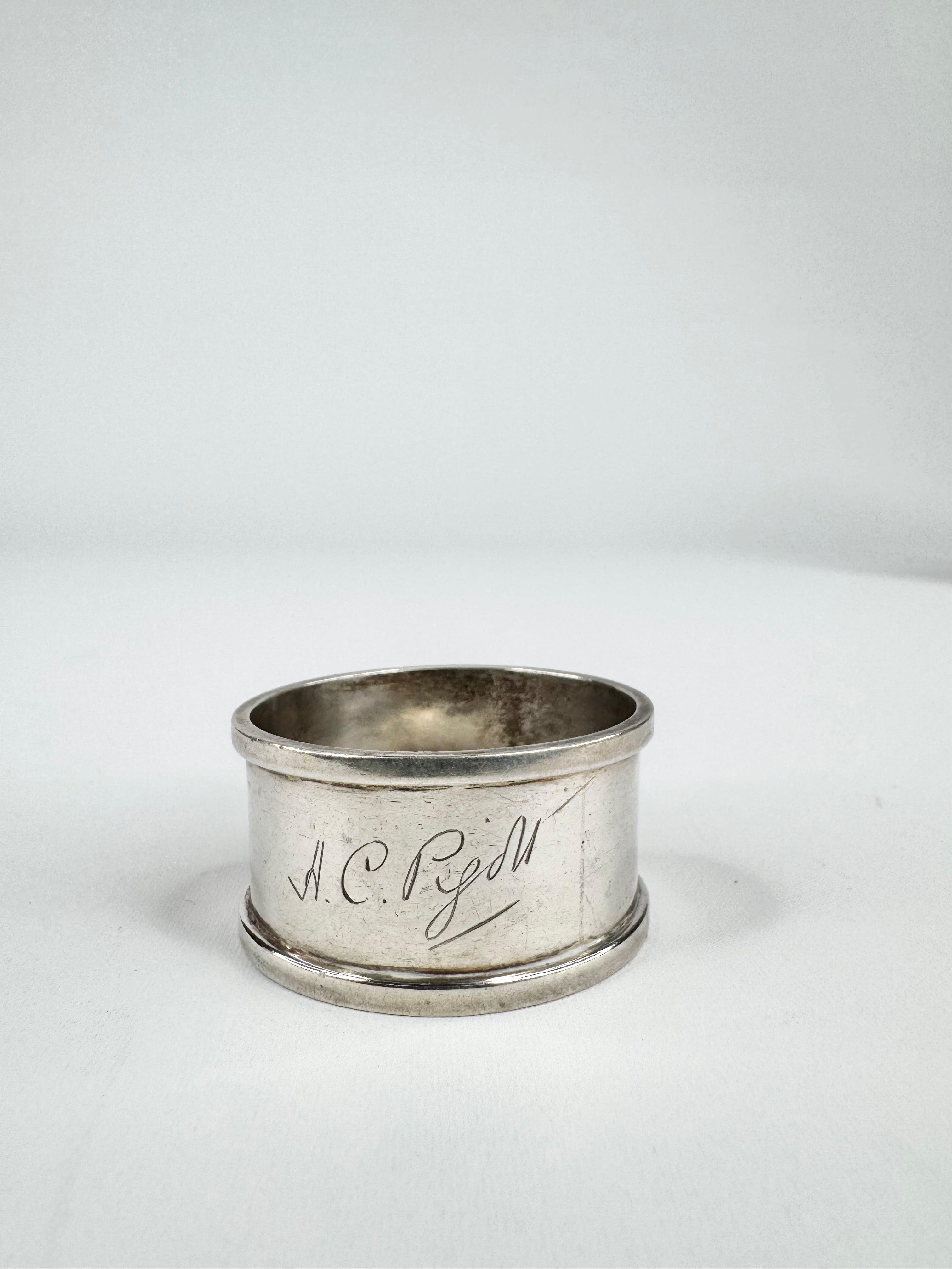 Vintage Solid Silver Engraved Napkin Ring