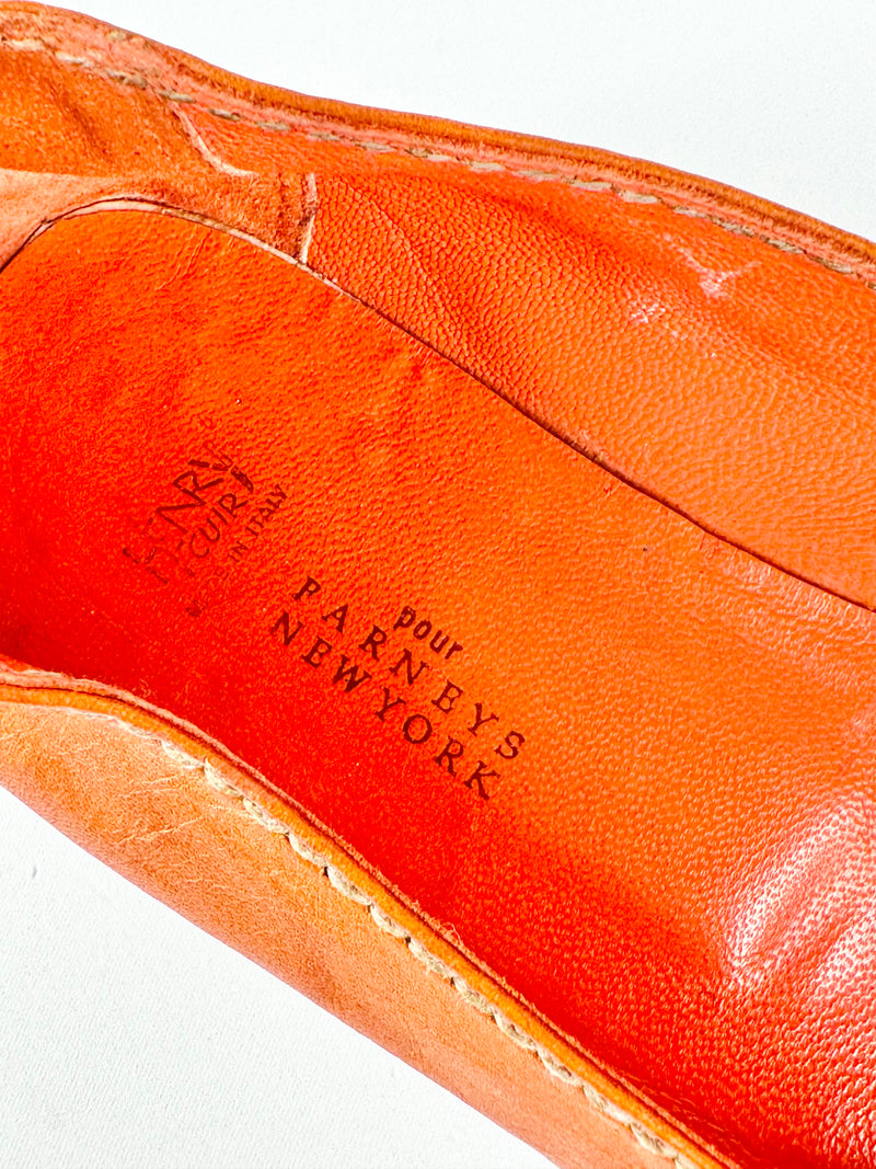 Henry Curl for Barneys New York Tangerine Pointed Toe Ballet Flats - EU37.5