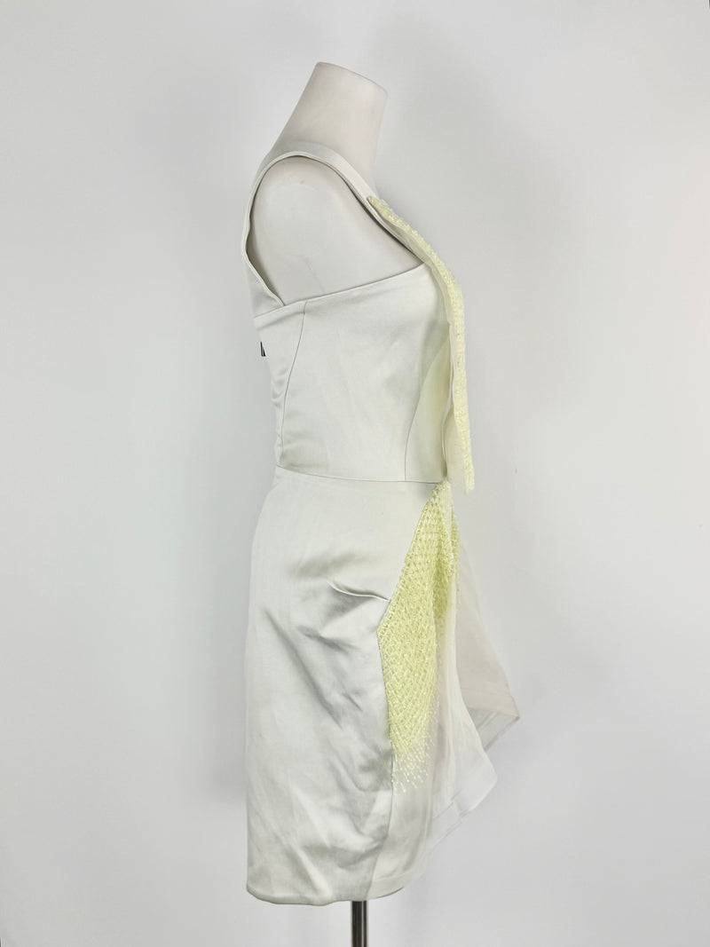 Maticevski 'Application' Ice Blue & Lime Green Beaded Panel Dress - AU8