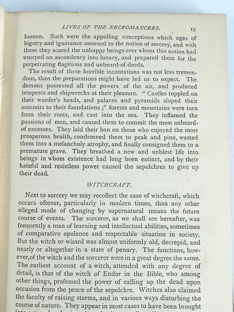 1876 Edition 'Godwin's Lives of the Necromancers'