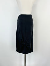 Helmut Lang Stretchy Black Knot-Detail Midi Skirt - AU8
