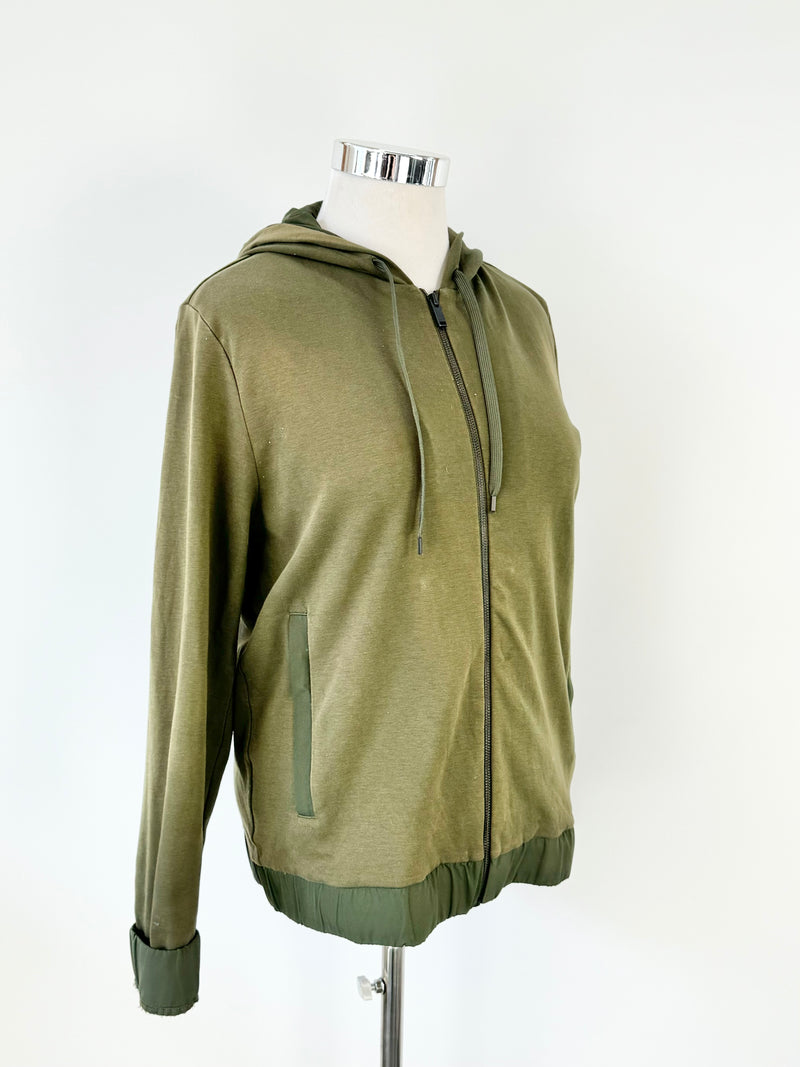 Cos Crocodile Green Cotton Hoodie - AU10