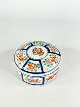Antique Blue & Red Floral Lidded Dish