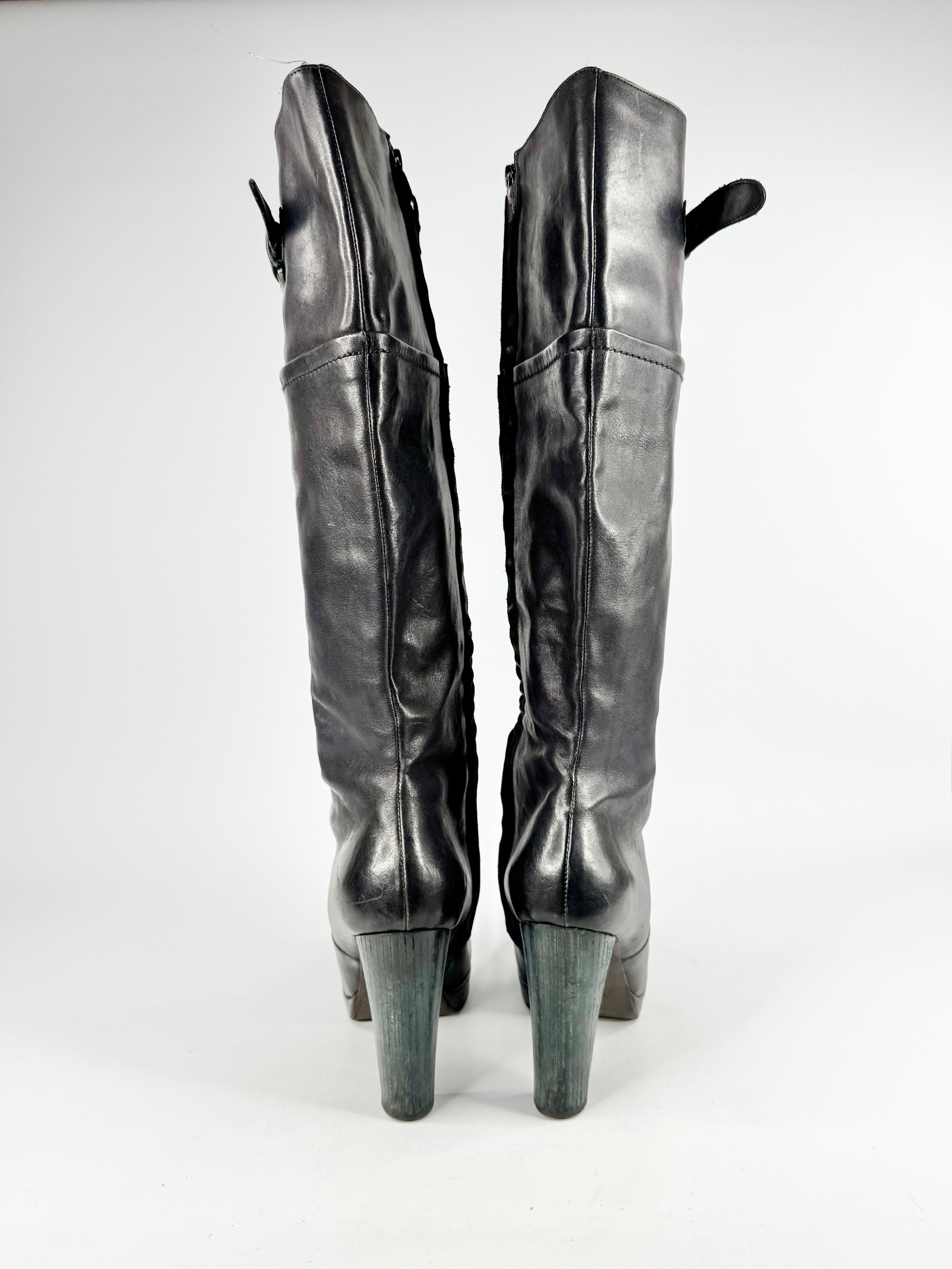 Henry Beguelin Black Knee High Heeled Boots - EU39
