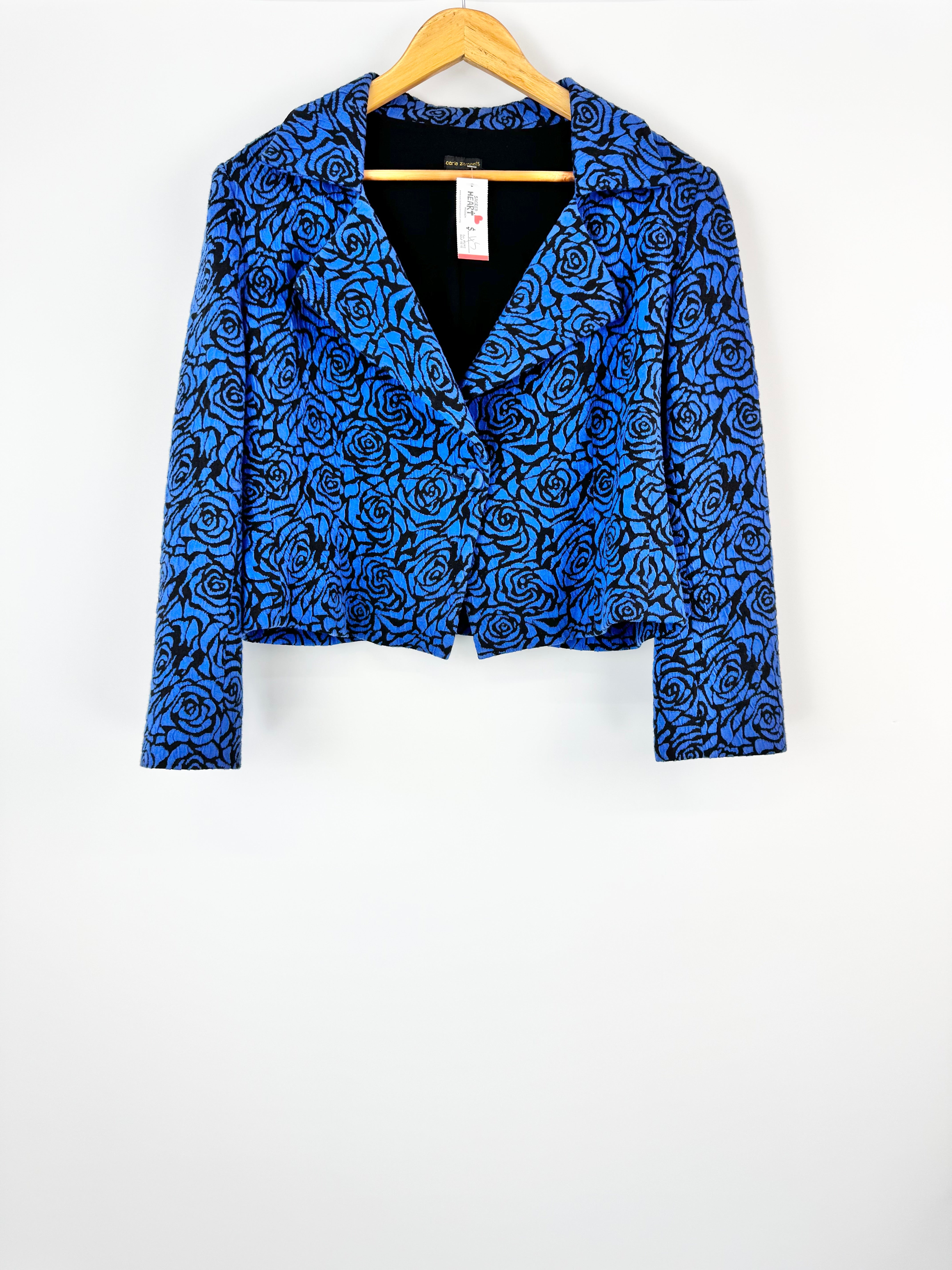 Carla Zampatti Blue Rose Crop Fit Blazer - AU16