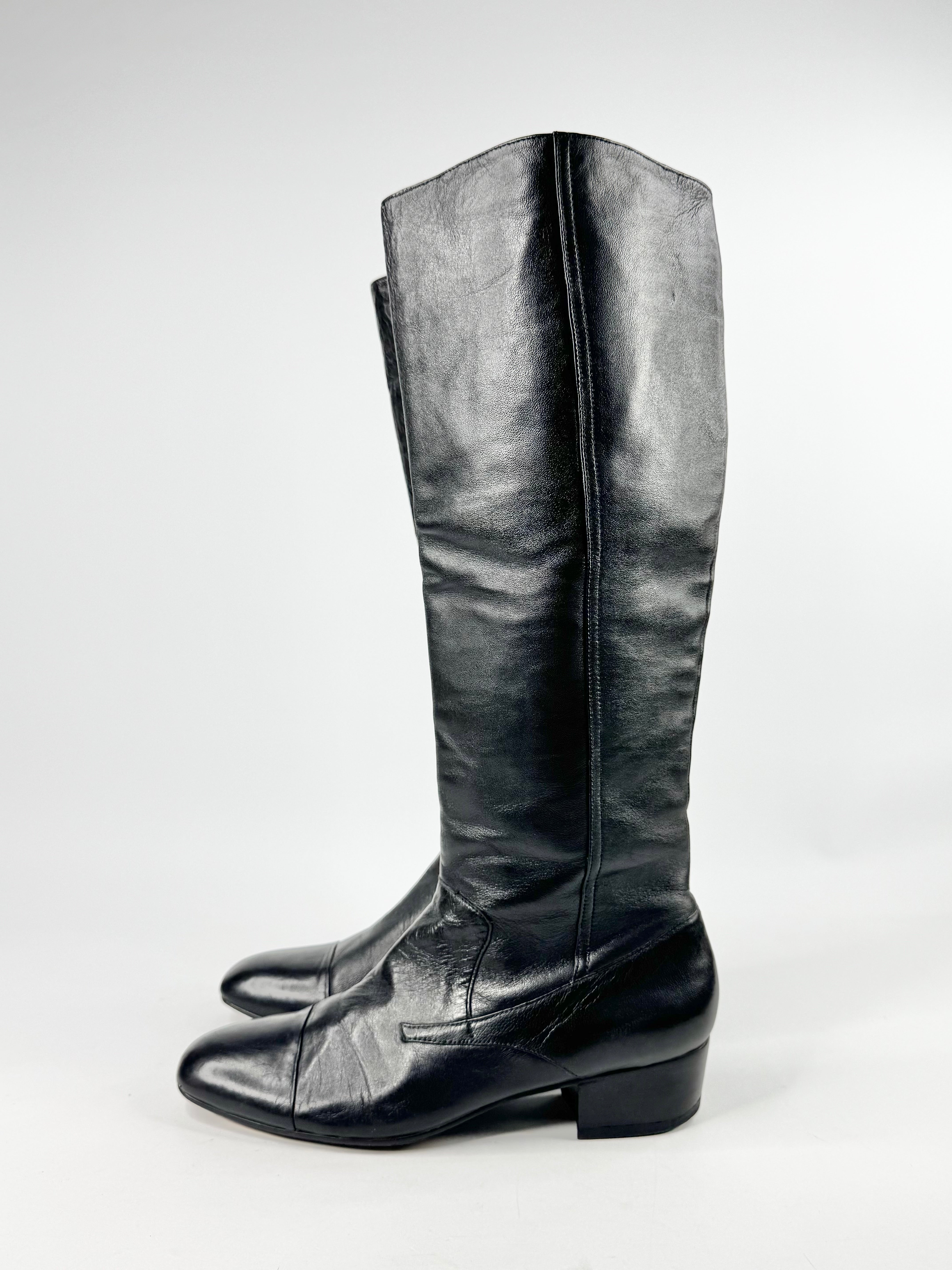 Sachi Black Knee High Ankle Boots - EU40