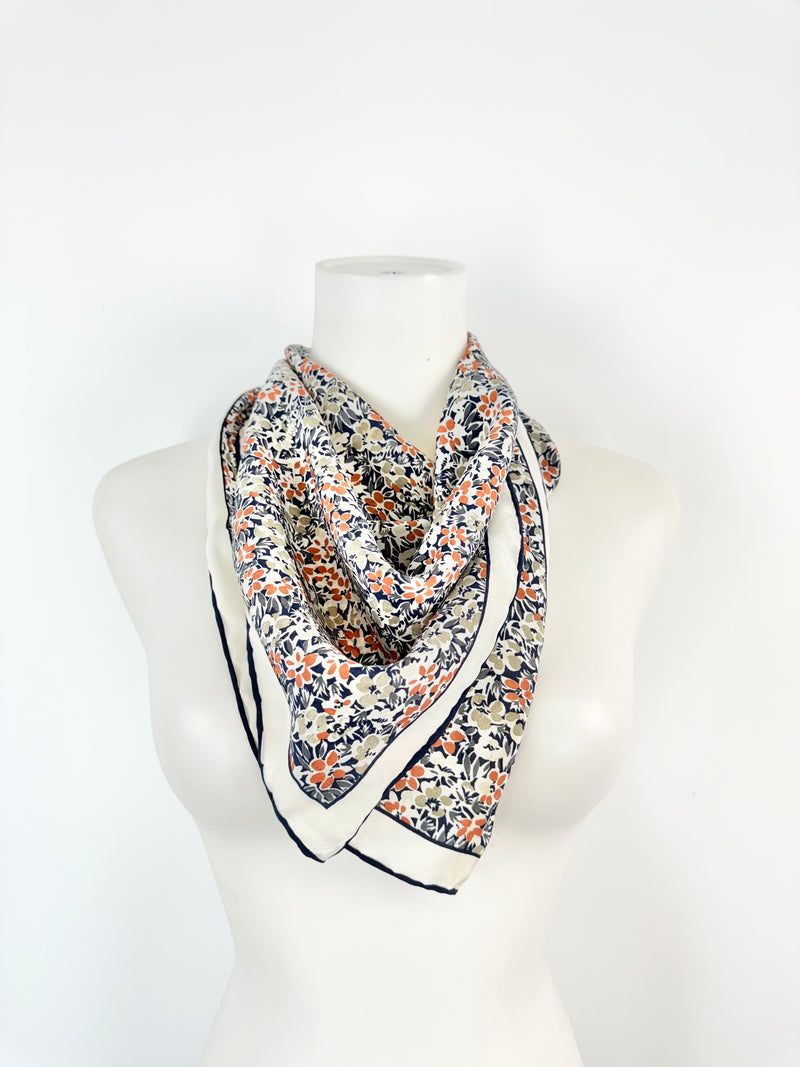 Vintage Jaeger London Microfloral Silk Scarf