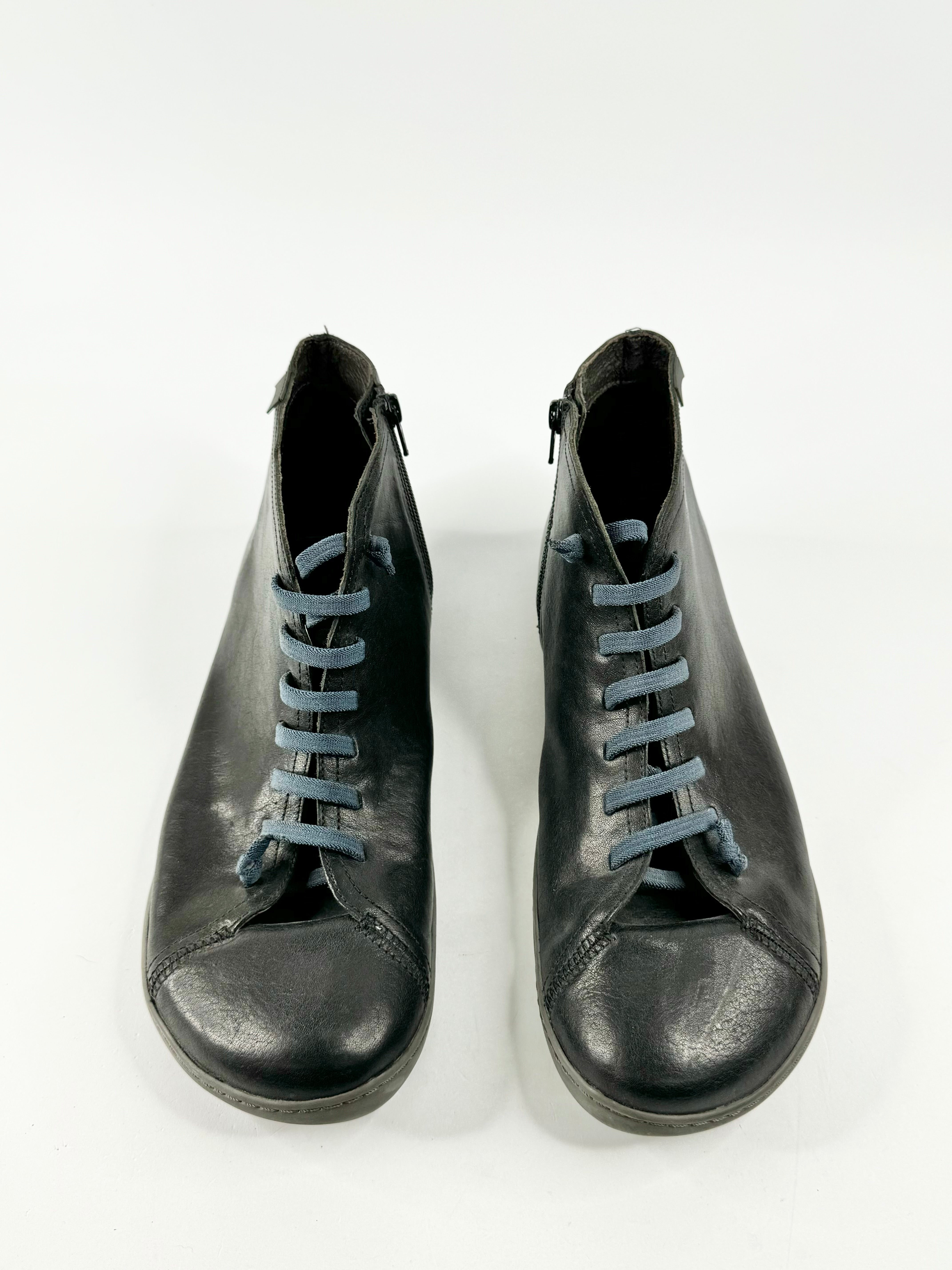 Camper Black Blue Lace Ankle Boots - EU46