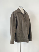 Colarado Taupe Suede Zip-Up Jacket - L