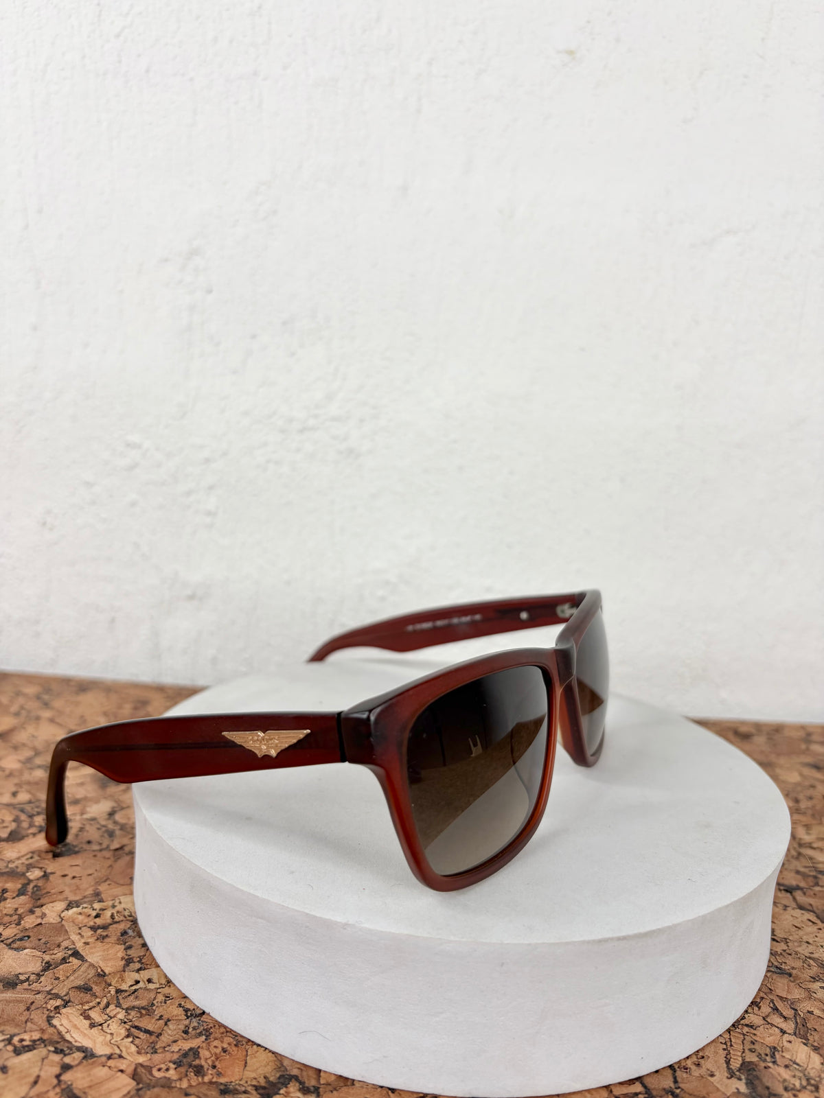 Police Dark Amber Acetate Square Frame S1963K Sunglasses