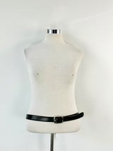 Monte Blanc Sleek Black Leather Belt