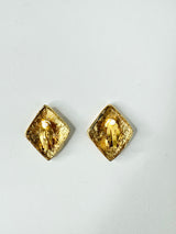 Vintage 80s Givenchy Diamond Shaped Clip On Earrings