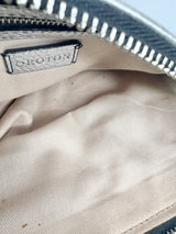 Oroton Metallic Silver Leather Clutch Bag