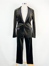 Dolce & Gabbana Wood Deep Brown Velvet Suit - 50